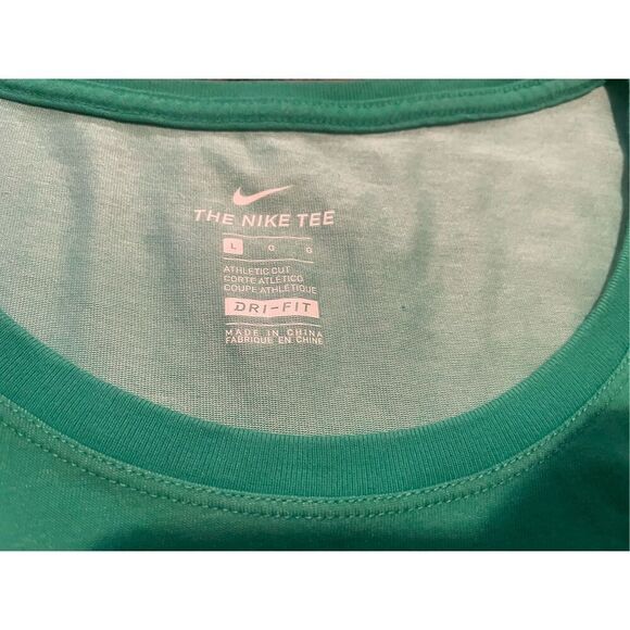 Womens Green NIKE Dri Fit T Shirt TOP SZ Large L - Picture 5 of 6